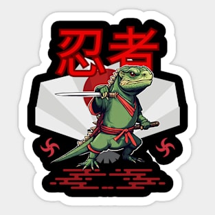 Japanese Iguana Ninja Sticker